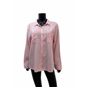 Sonoma Goods for Life Pink Linen Blend Button Up‎ Shirt XL Lightweight Casual
